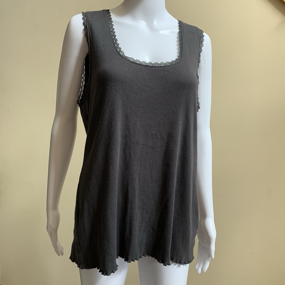 Victor Alfaro Stretchy Dark Gray Tank Top Women's Size- XL‎